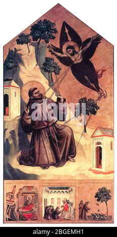 San Francesco d'Assisi, che riceve le Stimmate, dipinto di Giotto di Bondone, 1300 Foto Stock