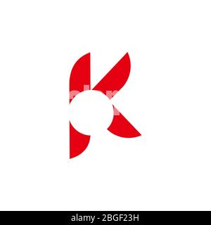 lettera k astratta cerchio taglio geometrico disegno logo vettore Illustrazione Vettoriale