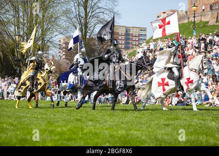 Giorno di San Giorgio, Tamworth Castle Grounds Foto Stock