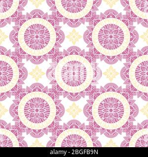 Astratto decorativo colorato pizzo senza cuciture motivo sfondo piatto. Illustrazione vettoriale Illustrazione Vettoriale