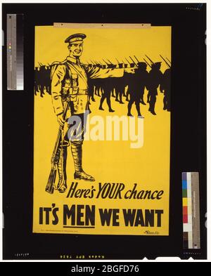 Ecco la tua occasione. Sono uomini che vogliamo - Stone Ltd.. Foto Stock