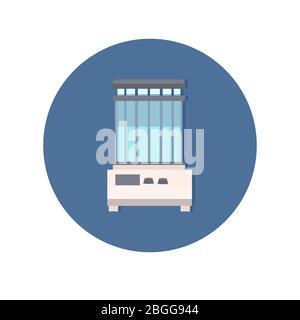 microscopio professionale da laboratorio medico con matracci di vetro provette per test apparecchiature di ricerca scientifica biologia scienza educazione concetto illustrazione vettoriale Illustrazione Vettoriale