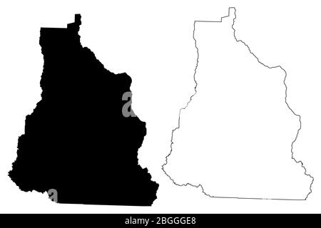 Cook County, Georgia (Stati Uniti, Stati Uniti d'America, Stati Uniti, Stati Uniti, Stati Uniti) mappa illustrazione vettoriale, schizzo di scarabocchio mappa Cook Illustrazione Vettoriale