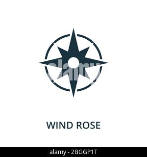 Icona Wind Rose. Elemento semplice dalla raccolta di navigazione. Icona Floed Wind Rose per modelli, infografiche e altro ancora Illustrazione Vettoriale