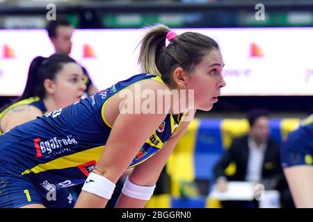 Treviso, Italia. 01st Jan, 2020. indre sorokaite (conegliano) durante la stagione Italiana Volley Serie A1 Donna stagione 2019/20, Volley Campionato Italiano Serie A1 Campionato Donna a Treviso, Italia, Gennaio 01 2020 Credit: Independent Photo Agency/Alamy Live News Foto Stock