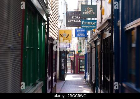 Le storiche Laines di Brighton UK sono chiuse a causa del blocco a causa di Coronavirus Foto Stock