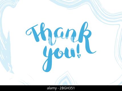 Grazie carta vettoriale con scritte e pennellate acquerello Illustrazione Vettoriale