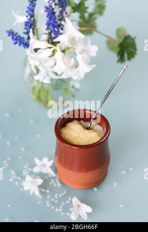 Budino di riso cremoso. Ricetta classica Foto Stock