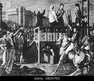 Hinrichtung Ludwig XVI von Frankreich(1754-1793). Foto Stock