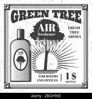 Effetto grunge deodorante per l'aria poster o banner design. Illustrazione vettoriale Illustrazione Vettoriale