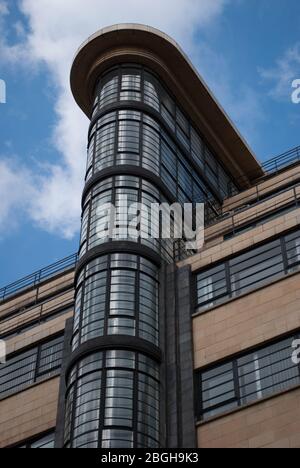 Architettura Art Deco Stone Glass Black Yellow Ibex House, 1 Haydon St, Tower, London EC3N 1HP di Fuller Hall & Foulsham Foto Stock