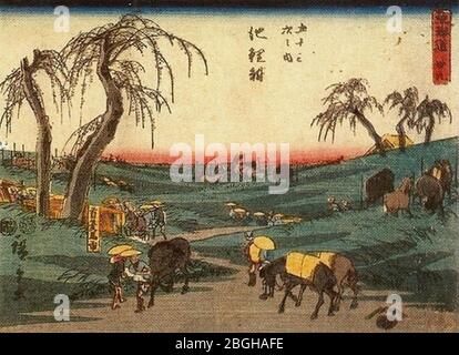 Hiroshige - A Estrada que Liga Tóquio a Kioto 2. Foto Stock