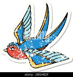 tatuaggio adesivo in stile tradizionale di un rondine Illustrazione Vettoriale