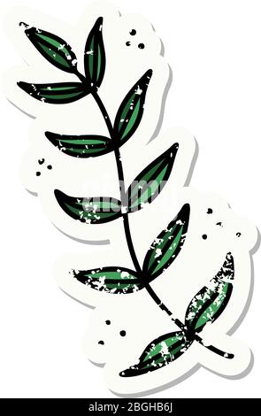 tatuaggio sticker in stile tradizionale di un alloro Illustrazione Vettoriale