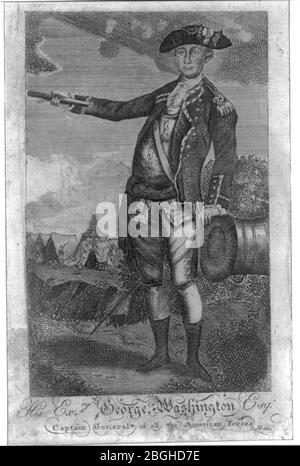 La sua eccede. George Washington Esqr. Capitano generale di tutte le forze americane Foto Stock