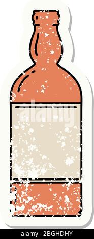 tatuaggio adesivo in stile tradizionale di una bottiglia Illustrazione Vettoriale