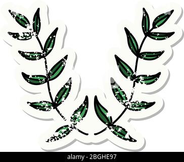 tatuaggio sticker in stile tradizionale di un alloro Illustrazione Vettoriale