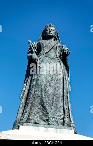 Weymouth, Dorest / UK - Ottobre 10 2018: Statua della Regina Vittoria, Weymouth, Dorset, Inghilterra Foto Stock