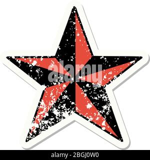 tatuaggio sticker in stile tradizionale di una stella Illustrazione Vettoriale