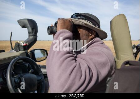 Busanga Plains è una destinazione esclusiva per safari nel Parco Nazionale di Kafue, nella provincia del Nord Ovest, in Zambia, dove le guide safari mostrano la fauna selvatica degli ospiti Foto Stock