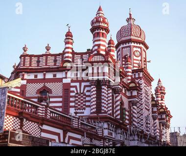 La Jami Ul Alfar moschea, Pettah, Colombo, provincia occidentale, Sri Lanka Foto Stock