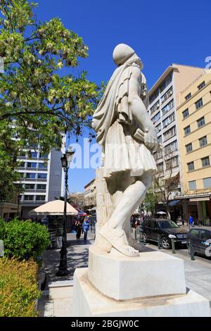 Statua di Pericles, Municipio, Atene, Regione Attica, Grecia, Europa Foto Stock