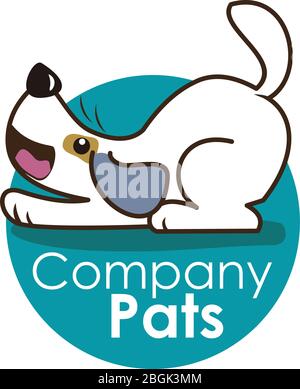 Cute disegno logo del cane illustrazioni per l'ispirazione di disegno di logo del negozio di animali domestici Illustrazione Vettoriale