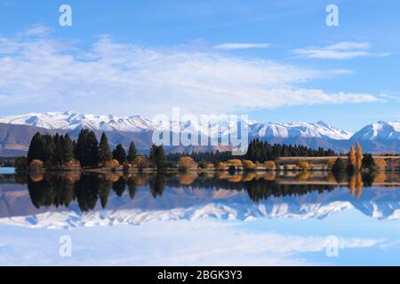 Bella natura vicino al lago Ruataniwha, Twizel, Nuova Zelanda Foto Stock