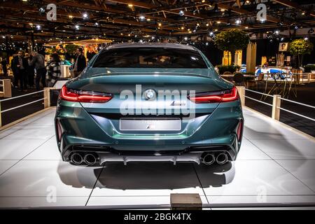 Bruxelles, Belgio, 2020 gennaio BMW Serie 8 M850i xDrive, Salone di Bruxelles, 2a generazione, G16, anno modello 2020, 8-class quattro porte Gran Coupé BMW auto Foto Stock