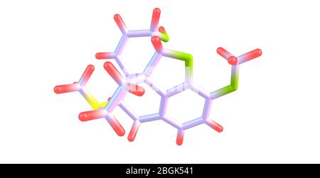 La codeina è un oppiaceo usato per trattare il dolore, come un medicinale per la tosse e per la diarrea. illustrazione 3d Foto Stock