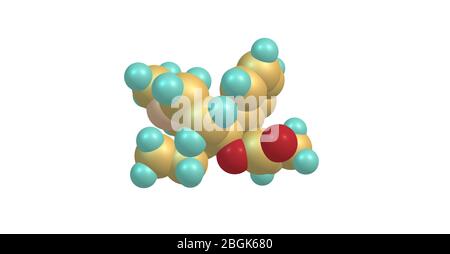 La meprodine è un analgesico oppioide analogo alla petidina o alla meperidina. È strettamente correlata alla prodine del farmaco. illustrazione 3d Foto Stock