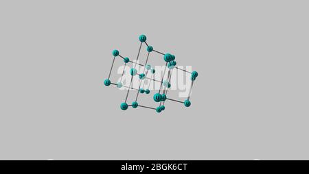 L'uranio è un elemento chimico con il simbolo U e il numero atomico 92. E' un metallo bianco argenteo nella serie actinide della tavola periodica. illustrazione 3d Foto Stock