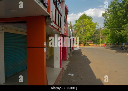 23 aprile 2020 Bhopal, M.P, mercato indiano e negozio sono chiusi durante il periodo di chiusura per Covid-19 Foto Stock