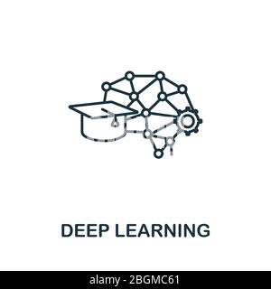 Icona Deep Learning della raccolta di intelligenza artificiale. Icona Simple line Deep Learning per modelli, web design e infografiche Illustrazione Vettoriale