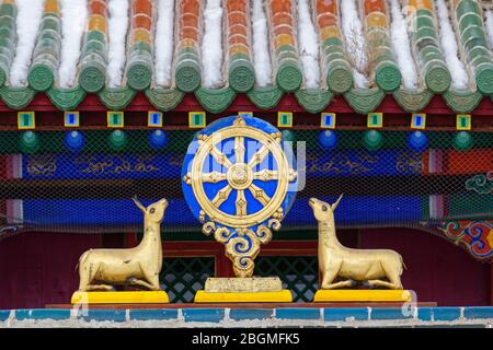 KHARKORIN, MONGOLIA, 7 marzo 2020 : il monastero di Erdene Zuu è il primo monastero buddista sopravvissuto in Mongolia. I comunisti ordinarono il monast Foto Stock