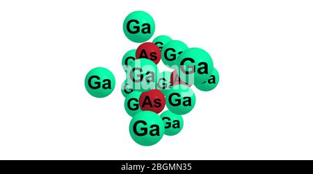 L'arseniuro di gallio - GaAs - è un composto degli elementi gallio e arsenico. È un semiconduttore a bandgap con una struttura cristallina di zinco blende. 3d il Foto Stock