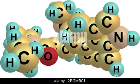 La dietilammide o LSD dell'acido lisergico è un farmaco psichedelico noto per i suoi effetti psicologici. illustrazione 3d Foto Stock