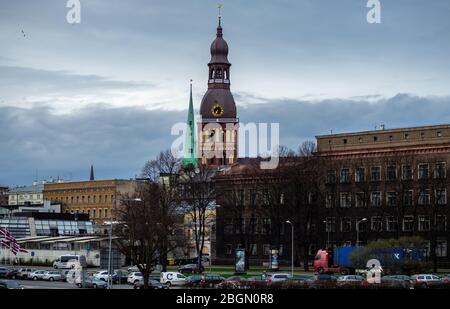 24 Aprile 2018 Riga, Lettonia. La Cattedrale del Duomo nel centro storico di riga. Foto Stock