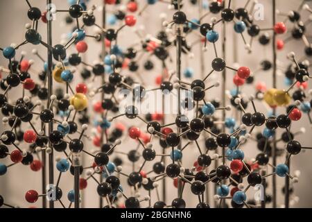 Modello educativo sulla molecola di plastica Foto Stock