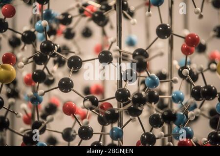 Modello educativo sulla molecola di plastica Foto Stock