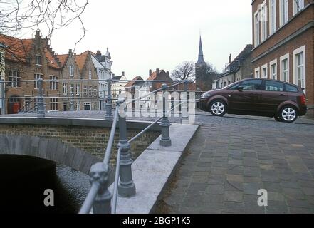 2002 Audi A2 in auto a Bruges Belgio Foto Stock