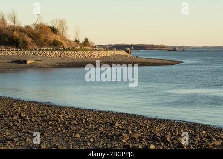 Deer Island si trova a Boston e Quincy baie. 2/3 di questo luogo è utilizzato come impianto di trattamento delle acque reflue il resto è utilizzato come parco per i cittadini in Foto Stock