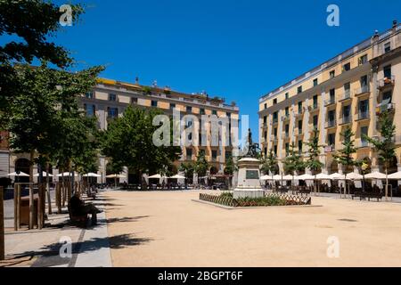 Plaça de la Independència a Girona, Spagna, Europa Foto Stock