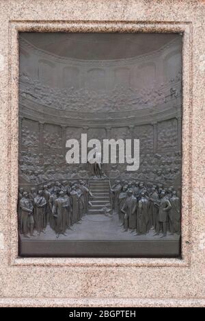 Statua del conte di Derby in Parliament Square, Londra SW1 di Matthew Noble Foto Stock