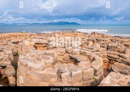 Necropoli archeologica di Son Real. Isola di Maiorca, Spagna Foto Stock