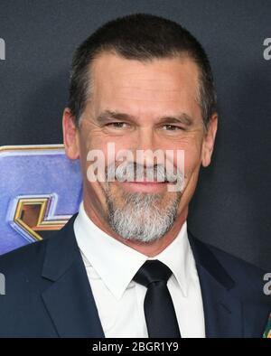 22 aprile 2020: FILE: JOSH BROLIN dice che visitare suo padre, James Brolin, e sua madre Barbra Streisand durante la pandemia blocco è stato ''irresponsabile''. La star ''Avengers: Endgame'' ha pubblicato un video durante il fine settimana sul suo verificato Instagram che si occupava di aver infranto le regole di distanza sociale in California con la visita. NELLA FOTO: 22 aprile 2019, Los Angeles, California, USA: Josh Brolin. La prima "Avengers: Endgame" di Los Angeles dei Marvel Studios si tiene al Los Angeles Convention Center. (Credit Image: © Birdie Thompson/AdMedia via ZUMA Wire) Foto Stock