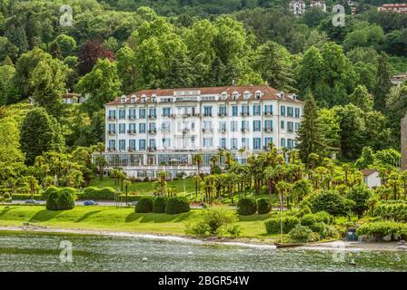 Lido Palace Hotel sul lungomare di Baveno al Lago maggiore, Piemonte, Italia Foto Stock