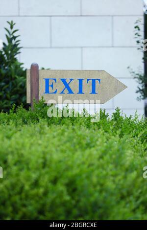 Segnale di uscita al park Foto Stock