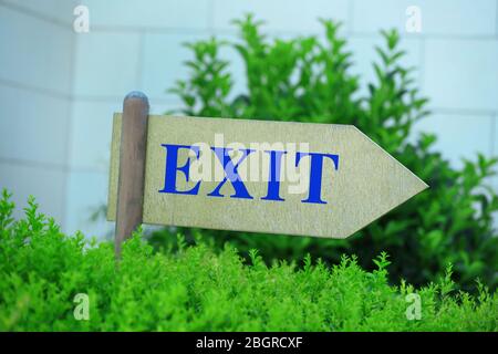 Segnale di uscita al park Foto Stock