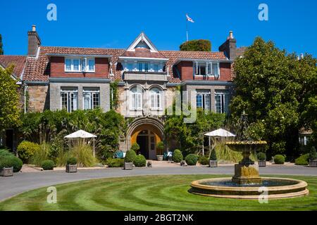 Longueville Manor Hotel, uno dei più popolari hotel di lusso Jersey, St Helier, Channel Isles Foto Stock